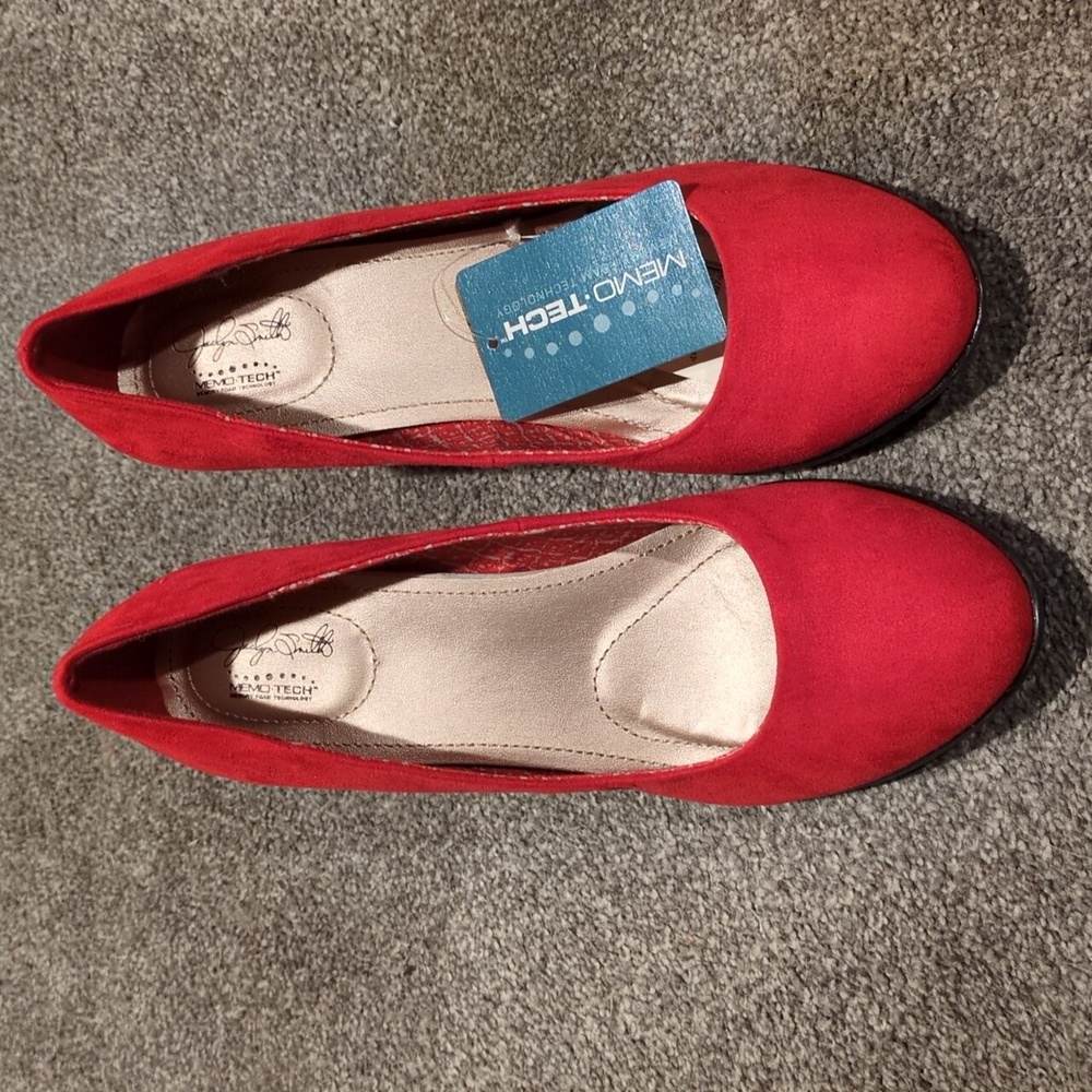 Red velvet heels